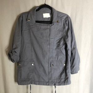 Caslon Lightweight Grey - Snap Front - Roll Cuff - Utility Jacket